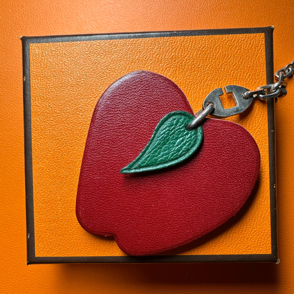 Hermes Apple charm .925 silver/sterling silver chain great for your Birkin Kelly - Picture 11 of 13